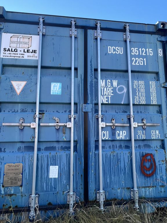 Blå 20 fods Container M/lister & plader ( nr 9 )