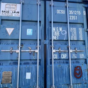 Blå 20 fods Container M/lister & plader ( nr 9 )