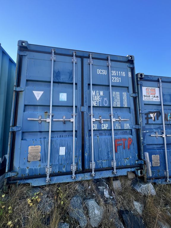 Blå 20 fods container M/mureudstyr ( Nr 10 )
