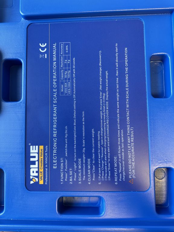 VALUE elektronisk kølemiddelvejeskål model VES-100A.